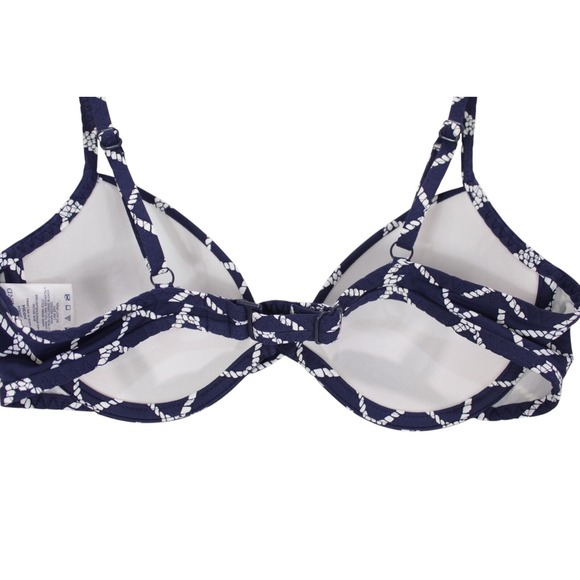 Lands' End Underwire Bikini Swimsuit 34B/36A Bottoms size S‎ Navy Twist Front - Picture 6 of 16
